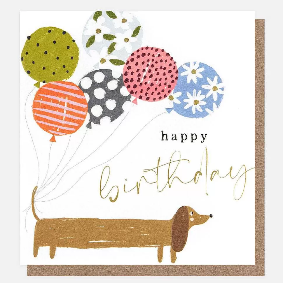 Store Sausage Dog With Balloons Birthday Cards New Cards