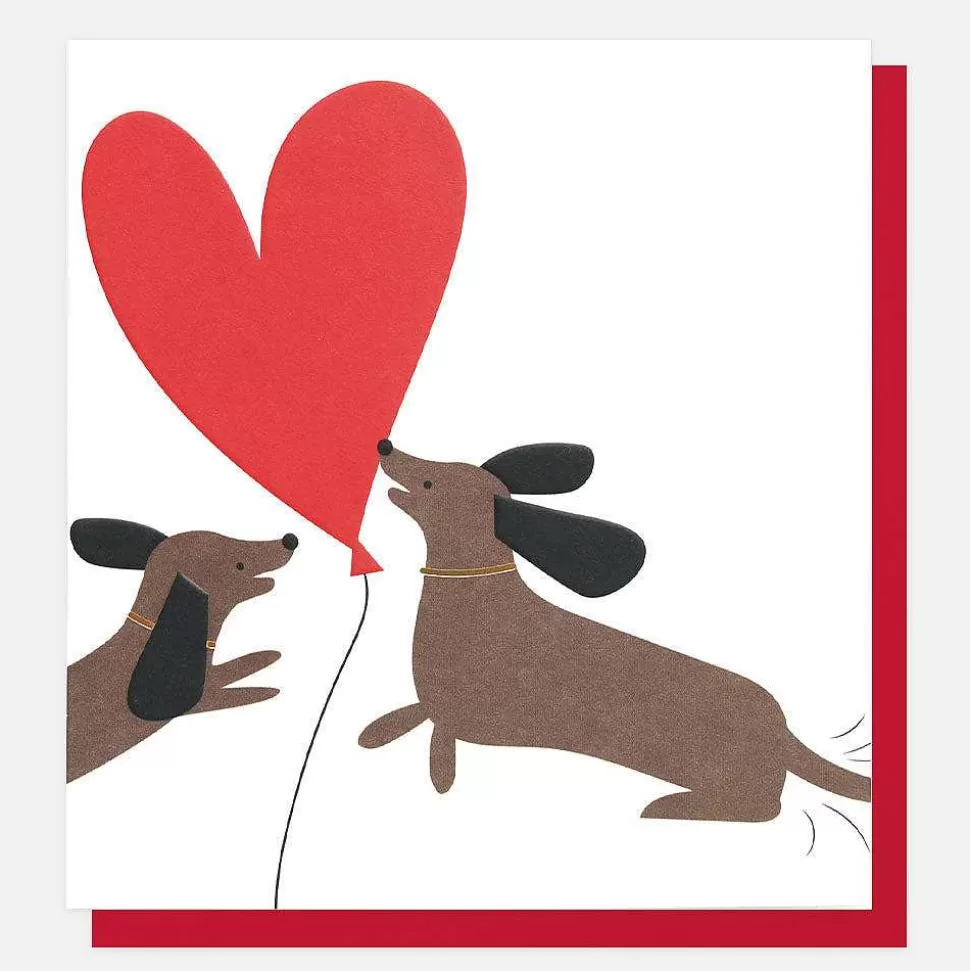 Clearance Sausage Dogs Heart Balloon Card Wedding Cards