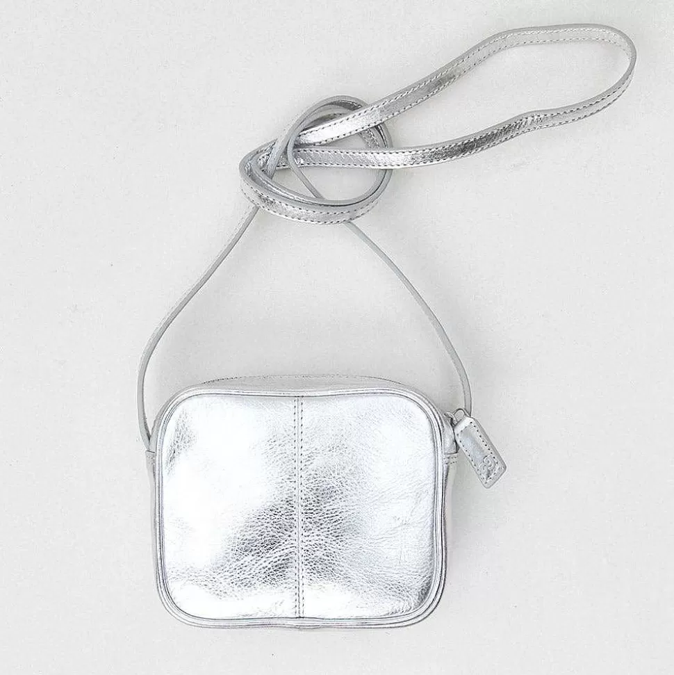 Online Silver Leather Mini Camera Bag Crossbody Bags