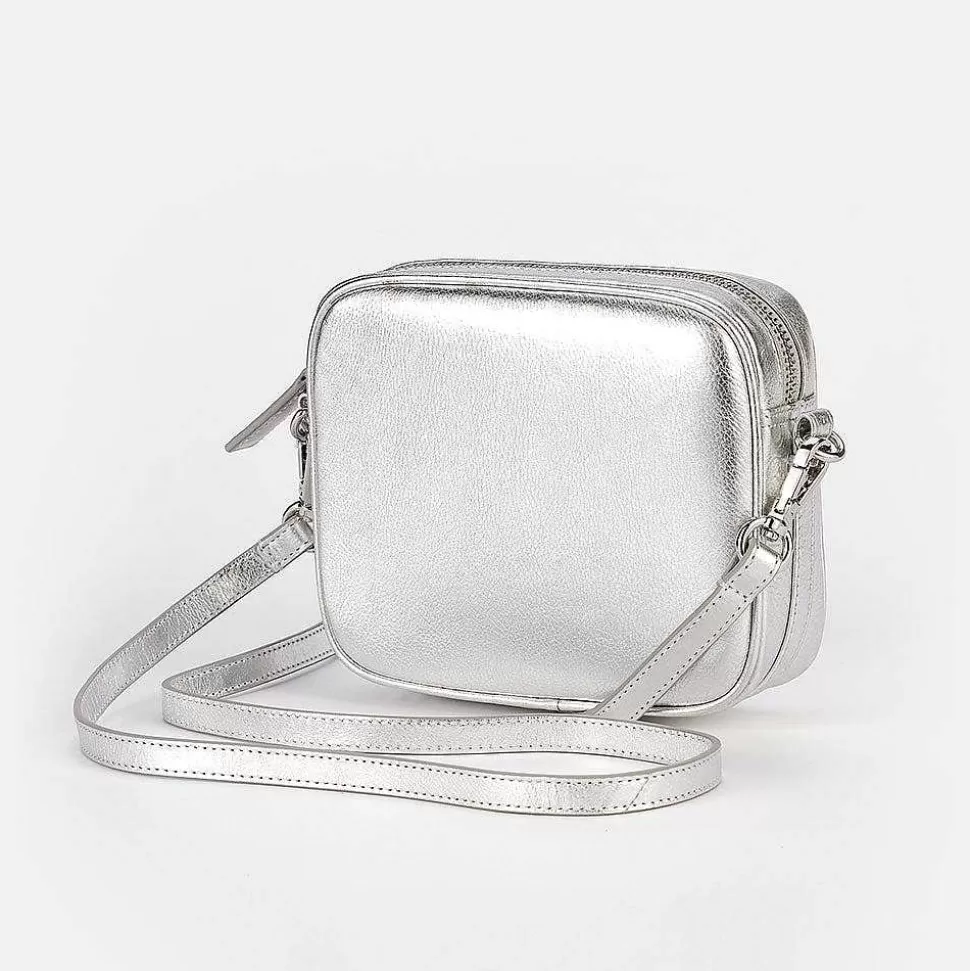 Online Silver Leather Mini Camera Bag Camera Bags