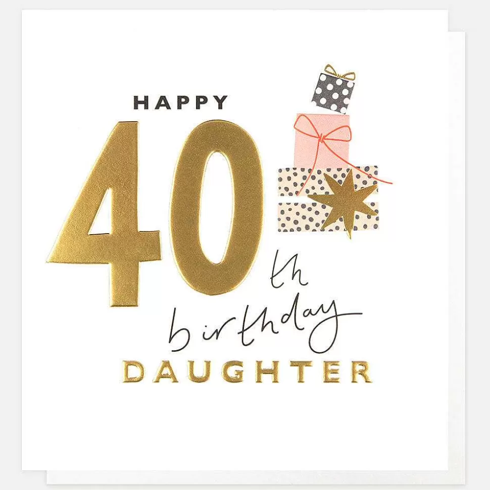 Fashion Stack Of Presents 40Th Birthday Card For Daughter Female Relation