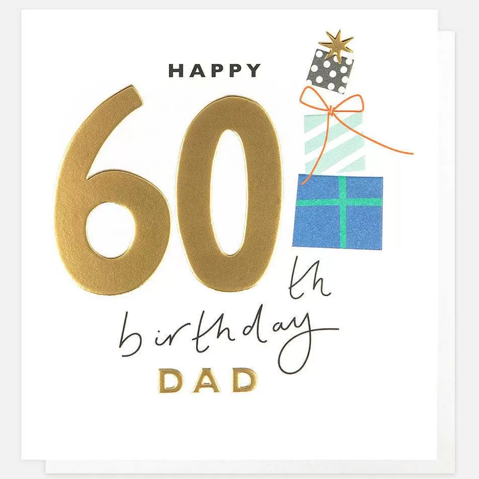Store Stack Of Presents 60Th Birthday Card For Dad Male Relation