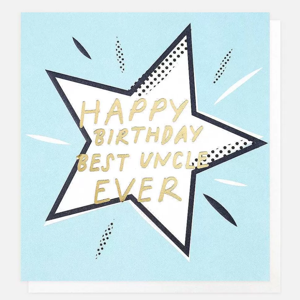 Best Sale Star Birthday Card For Uncle Male Relation
