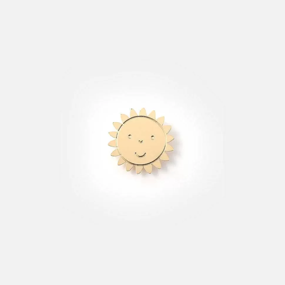 Store Sun Gold Gilded Micro Brooch Brooches