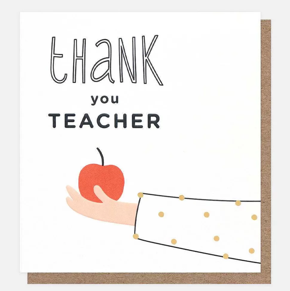 New Teacher Apple In Hand Thank You Card Thank You Cards
