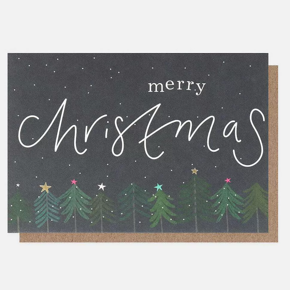 Shop Trees At Night Small Christmas Card Pack Of 10 Christmas Card Packs