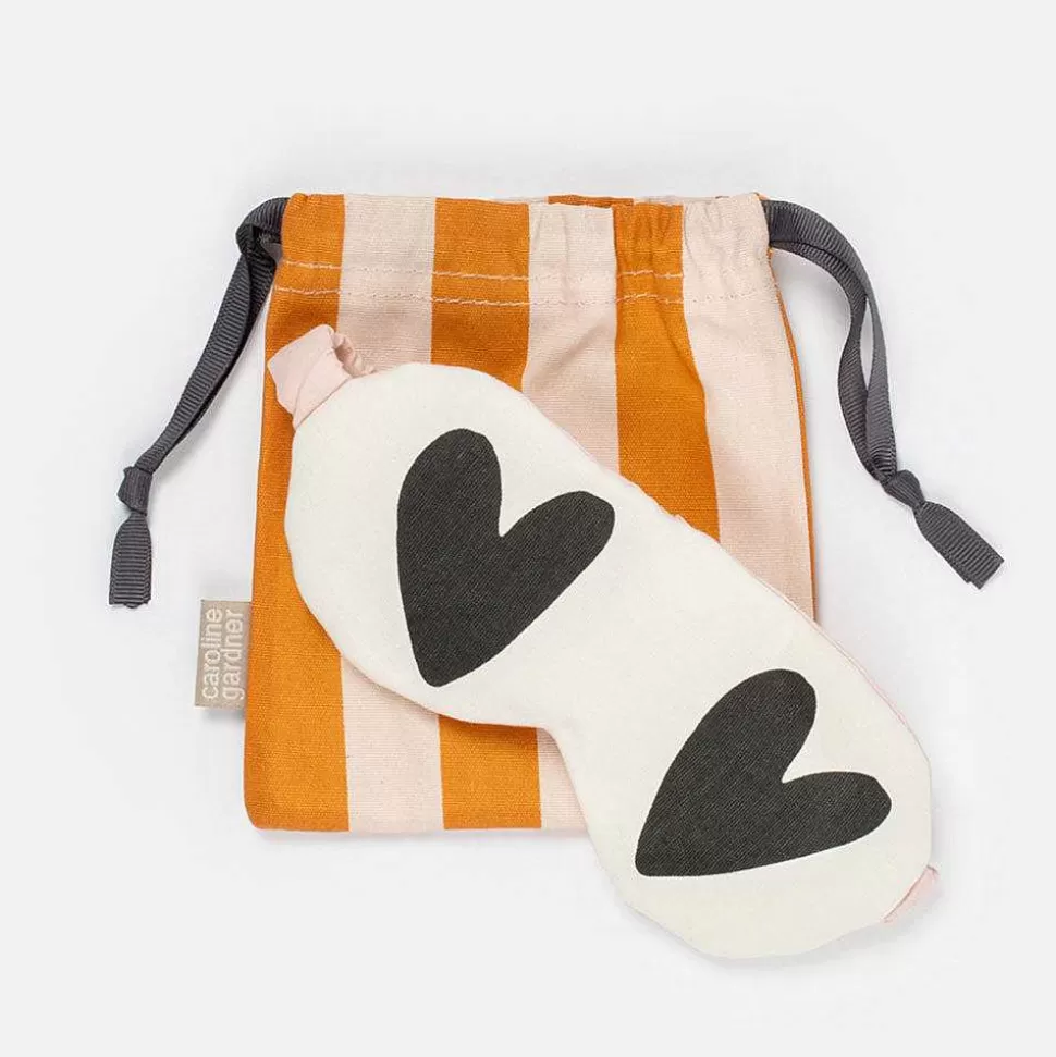 Fashion White/Black Heart Cotton Eye Mask Travel Accessories